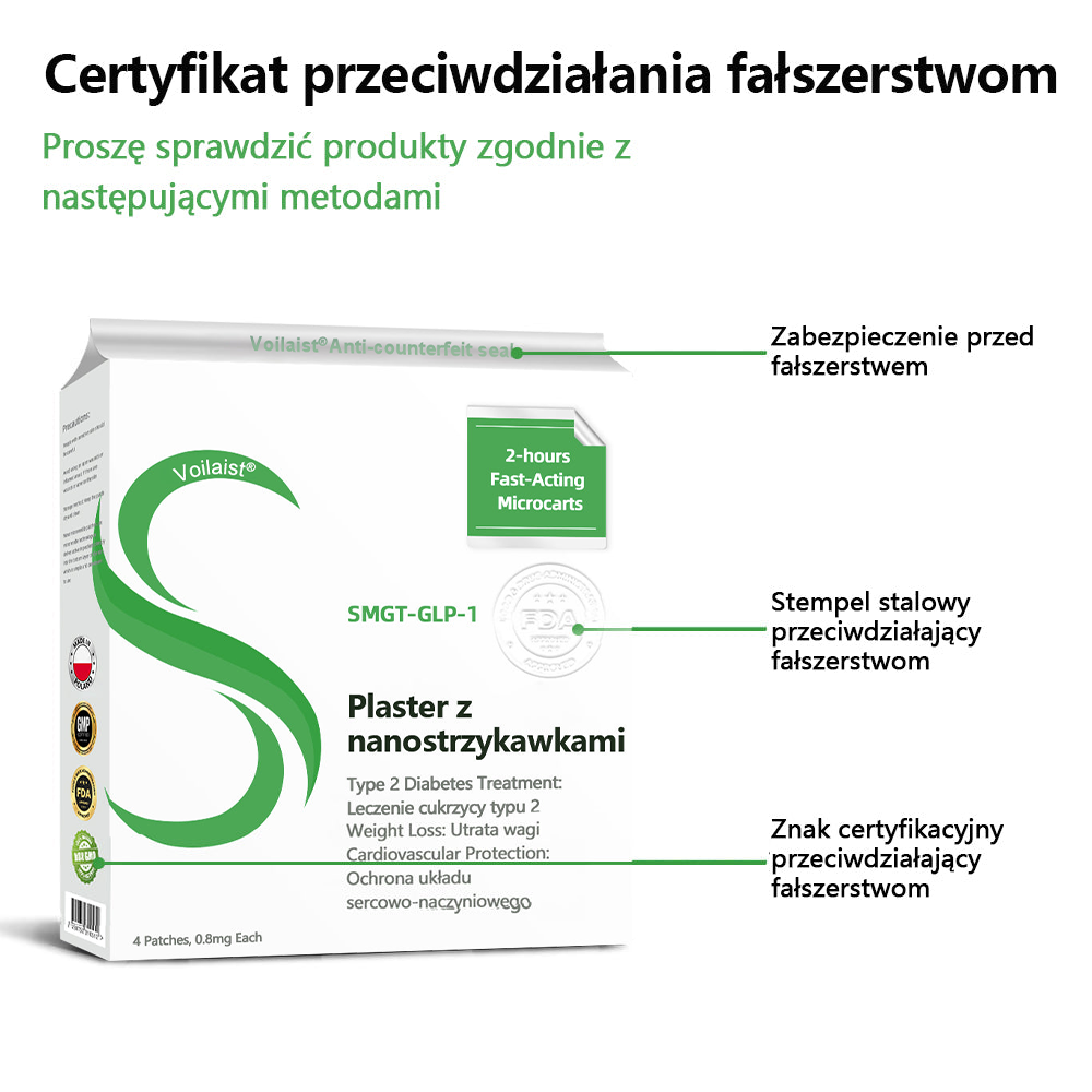 🔥Voilaist® SMGT-GLP-1 Nano Microneedle Patch(Bezbolesny, długotrwały, zwalczający cukrzycę, otyłość i choroby układu krążenia)