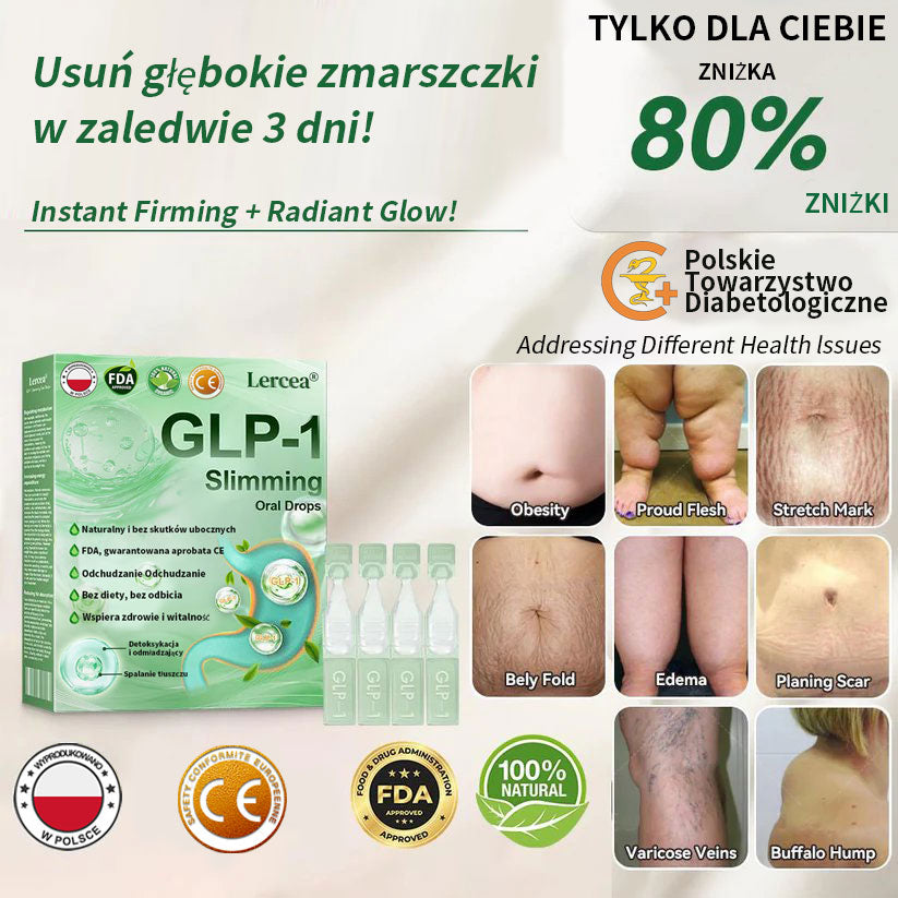 🏆Widoczne rezultaty w 7 dni 🏆 | Lercea® GLP-1 Doustny Roztwór Odchudzający – 🌈 Otyłość, Choroby Sercowo-Naczyniowe, Cukrzyca, Bezdech Senny, Problemy ze Stawami i nie tylko
