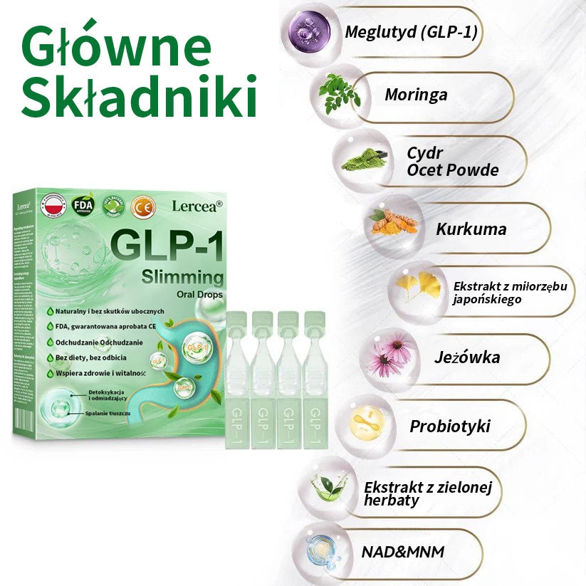 🏆Widoczne rezultaty w 7 dni 🏆 | Lercea® GLP-1 Doustny Roztwór Odchudzający – 🌈 Otyłość, Choroby Sercowo-Naczyniowe, Cukrzyca, Bezdech Senny, Problemy ze Stawami i nie tylko